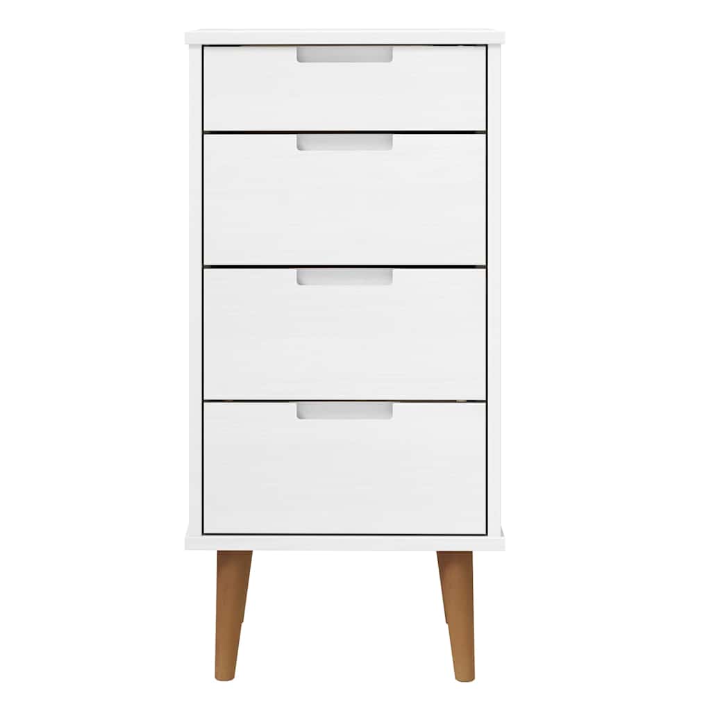 vidaXL Drawer Cabinet MOLDE White 40x35x82 cm Solid Wood Pine 4