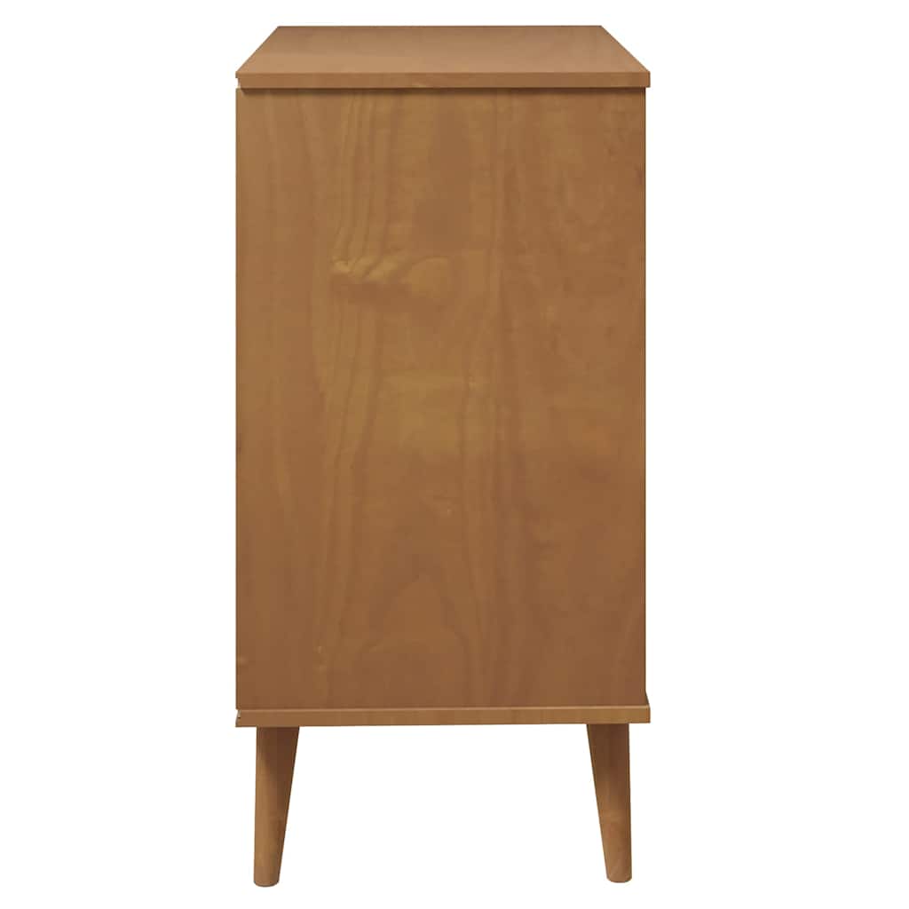 vidaXL Drawer Cabinet MOLDE Brown 80x40x80 cm Solid Wood Pine 6
