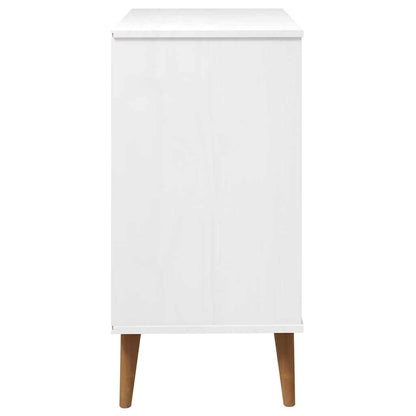 vidaXL Drawer Cabinet MOLDE White 80x40x80 cm Solid Wood Pine 6