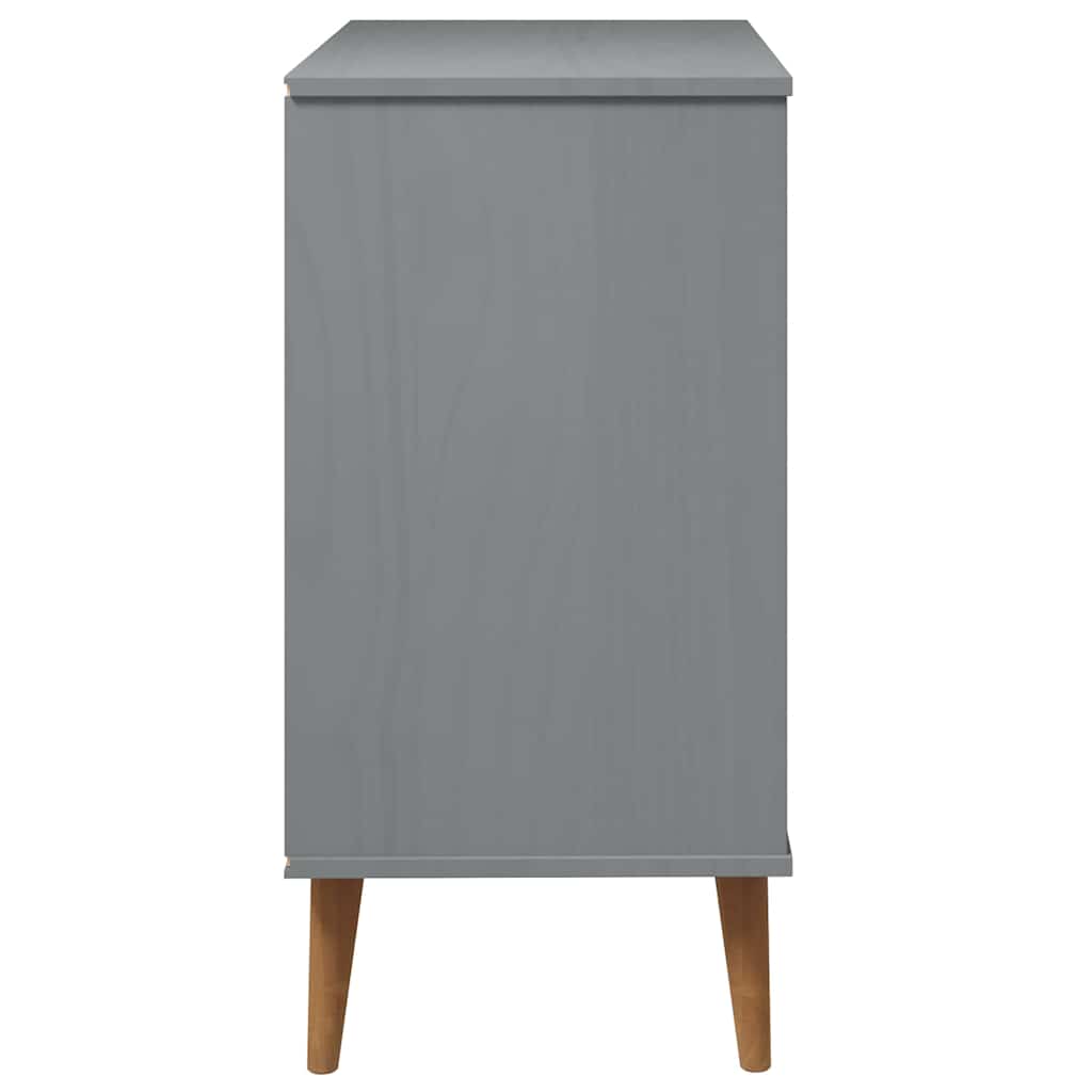 vidaXL Drawer Cabinet MOLDE Grey 80x40x80 cm Solid Wood Pine 6