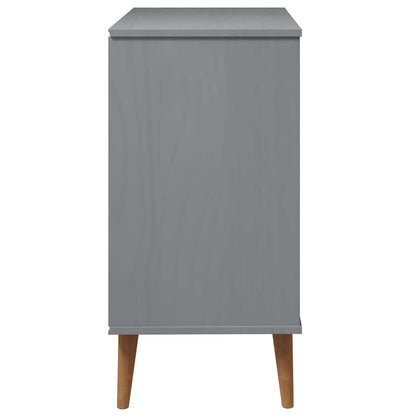 vidaXL Drawer Cabinet MOLDE Grey 80x40x80 cm Solid Wood Pine 6
