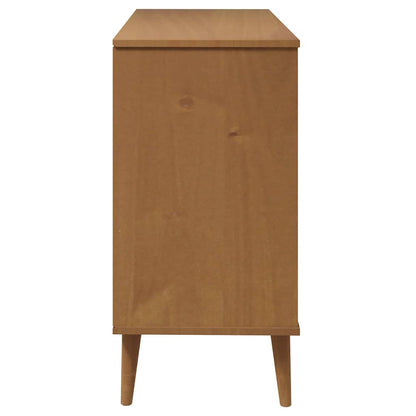 vidaXL Drawer Cabinet MOLDE Brown 113x40x80 cm Solid Wood Pine 6