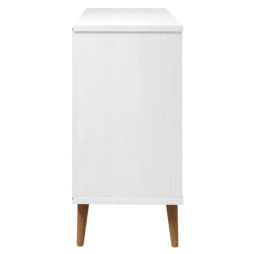 vidaXL Drawer Cabinet MOLDE White 113x40x80 cm Solid Wood Pine 6