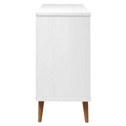 vidaXL Drawer Cabinet MOLDE White 113x40x80 cm Solid Wood Pine 6