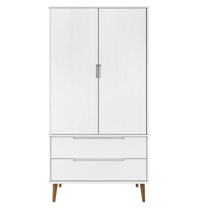 vidaXL Wardrobe MOLDE White 90x55x175 cm Solid Wood Pine 4