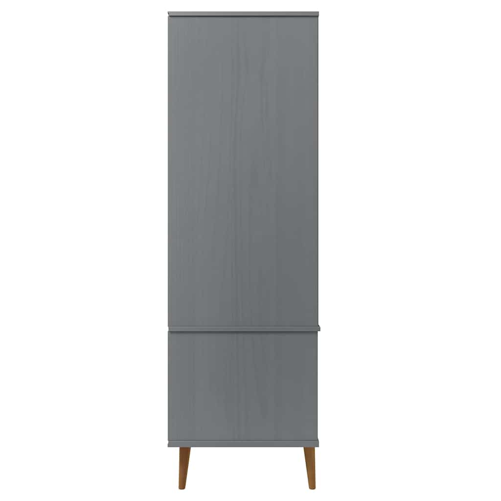 vidaXL Wardrobe MOLDE Grey 90x55x175 cm Solid Wood Pine 6