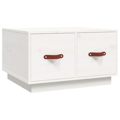 vidaXL Coffee Table White 60x53x35 cm Solid Wood Pine 2