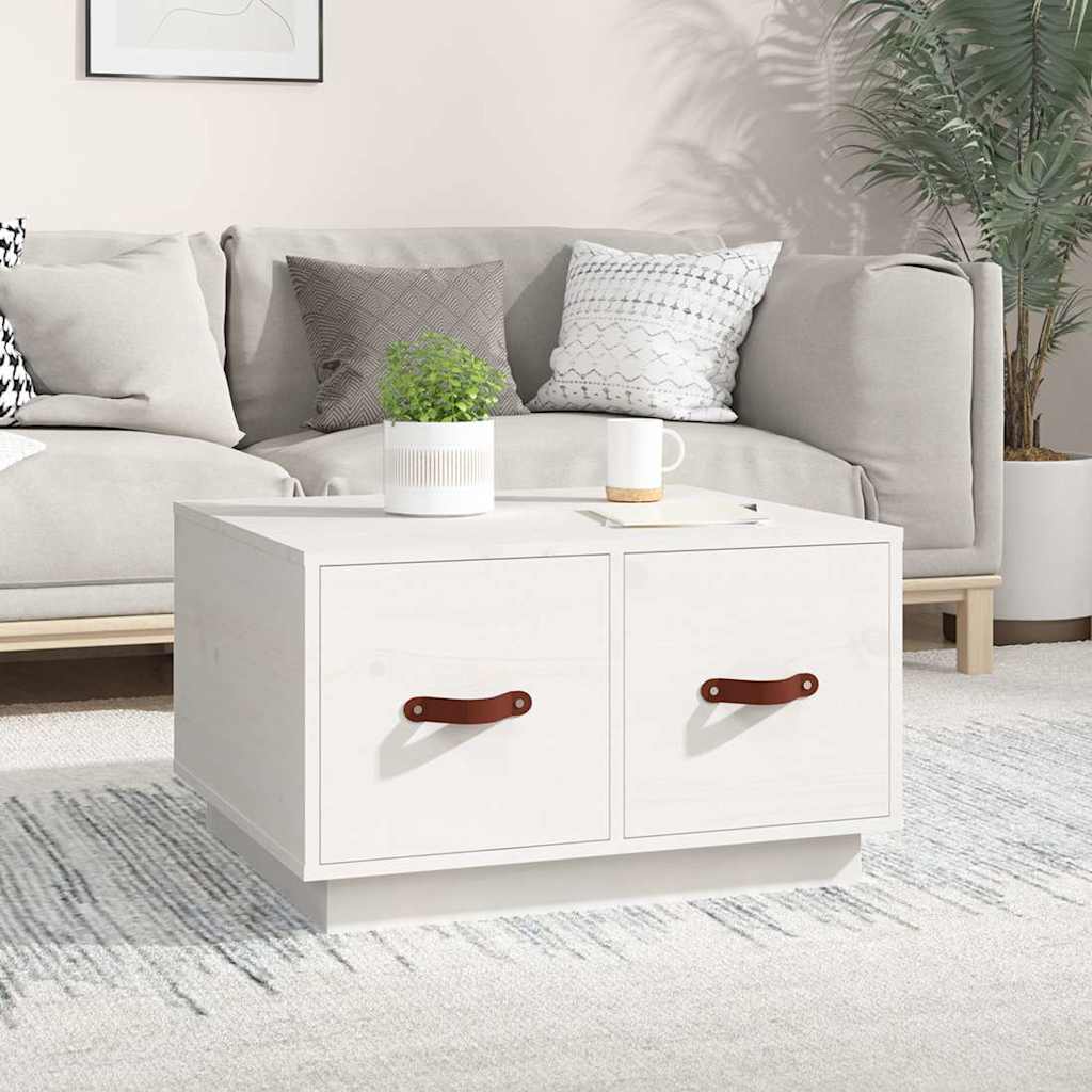 vidaXL Coffee Table White 60x53x35 cm Solid Wood Pine 1
