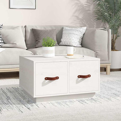 vidaXL Coffee Table White 60x53x35 cm Solid Wood Pine 1
