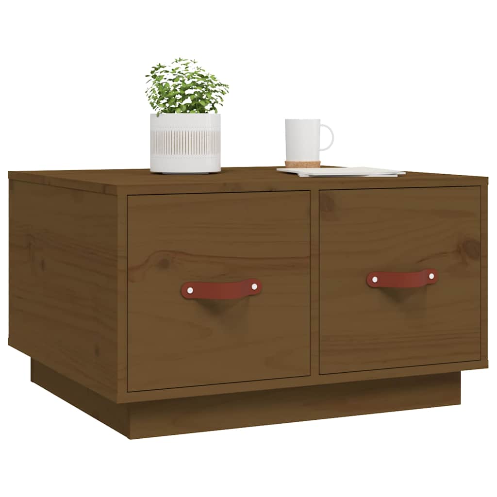 vidaXL Coffee Table Honey Brown 60x53x35 cm Solid Wood Pine 4