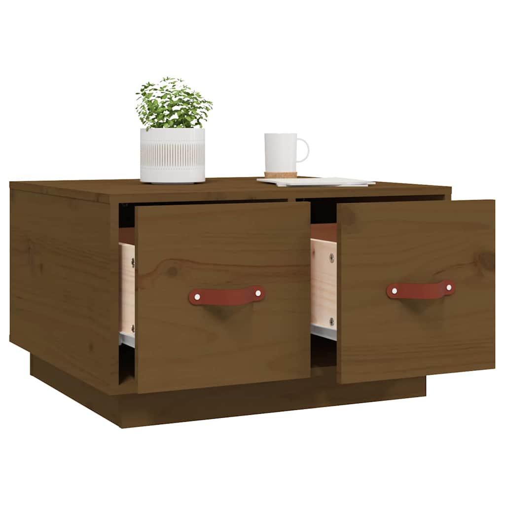 vidaXL Coffee Table Honey Brown 60x53x35 cm Solid Wood Pine 5