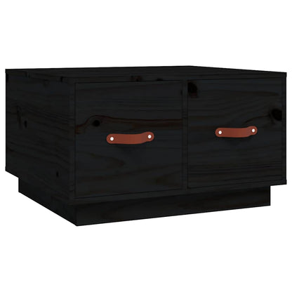 vidaXL Coffee Table Black 60x53x35 cm Solid Wood Pine 2