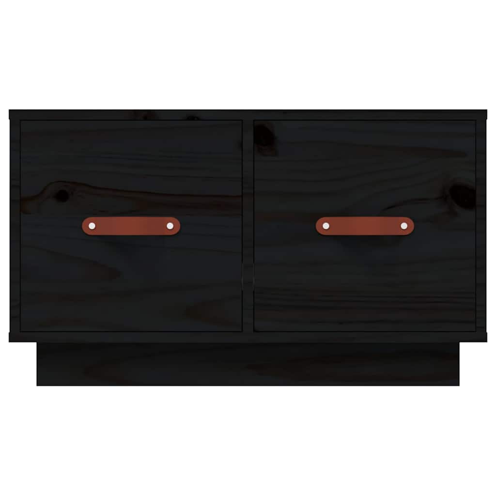 vidaXL Coffee Table Black 60x53x35 cm Solid Wood Pine 6