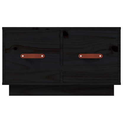 vidaXL Coffee Table Black 60x53x35 cm Solid Wood Pine 6