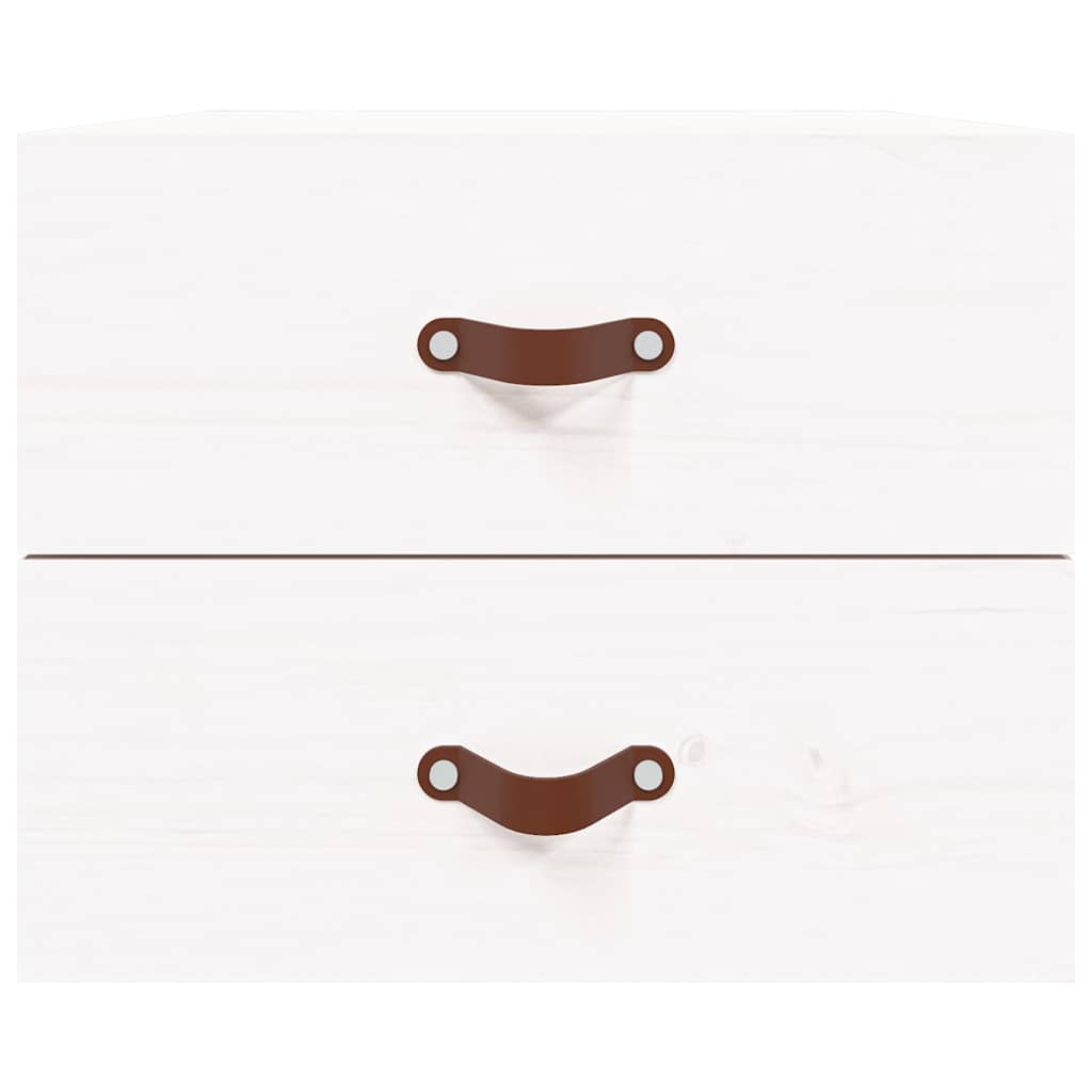 vidaXL Wall-mounted Bedside Cabinet |  Set of 2 | White | Solid pinewood 6
