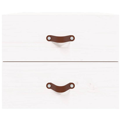vidaXL Wall-mounted Bedside Cabinet |  Set of 2 | White | Solid pinewood 6