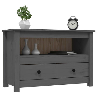 vidaXL TV Cabinet Grey 79x35x52 cm Solid Wood Pine 4