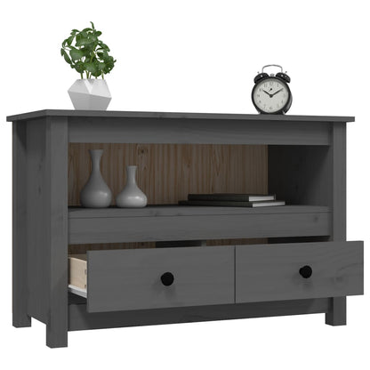 vidaXL TV Cabinet Grey 79x35x52 cm Solid Wood Pine 5