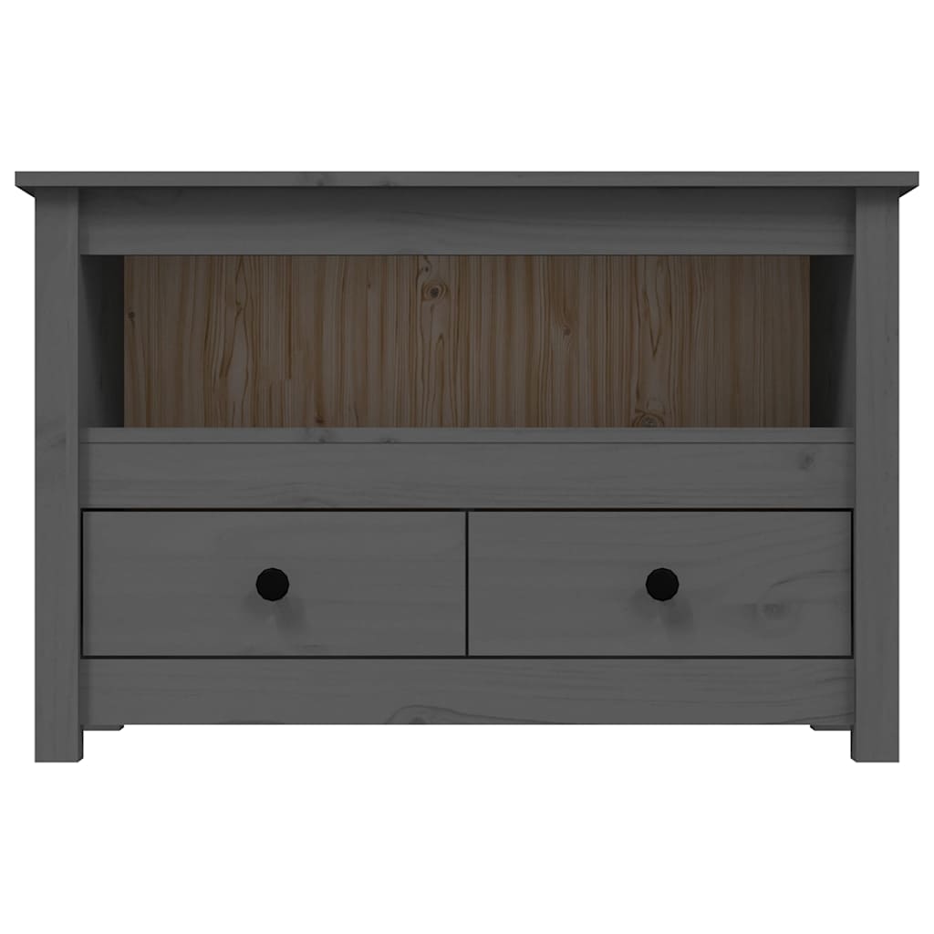 vidaXL TV Cabinet Grey 79x35x52 cm Solid Wood Pine 6