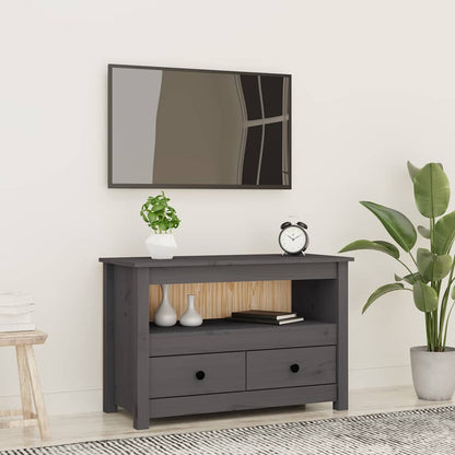 vidaXL TV Cabinet Grey 79x35x52 cm Solid Wood Pine 1