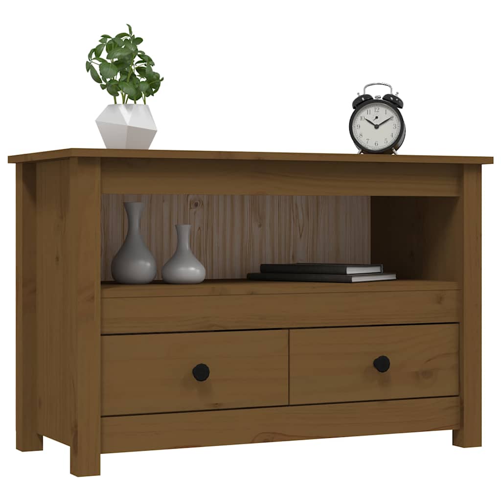 vidaXL TV Cabinet Honey Brown 79x35x52 cm Solid Wood Pine 4
