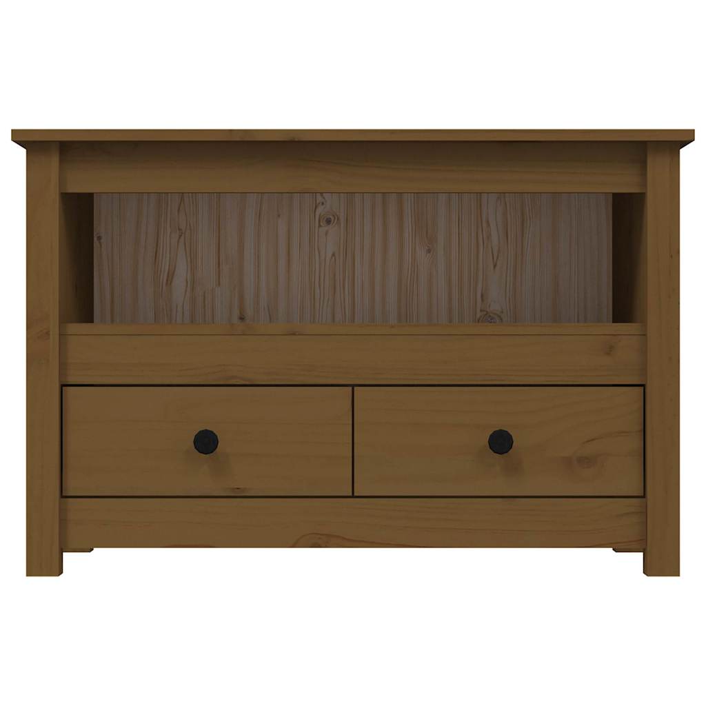 vidaXL TV Cabinet Honey Brown 79x35x52 cm Solid Wood Pine 6