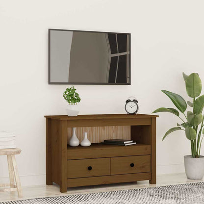 vidaXL TV Cabinet Honey Brown 79x35x52 cm Solid Wood Pine 1