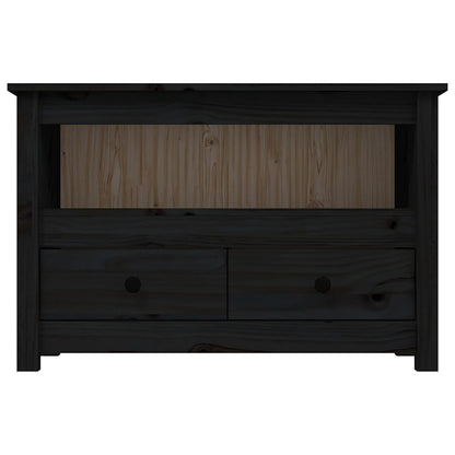 vidaXL TV Cabinet Black 79x35x52 cm Solid Wood Pine 6