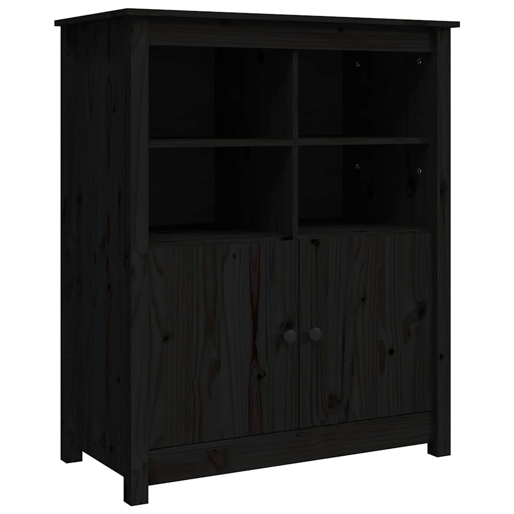 vidaXL Sideboard Black 83x41.5x100 cm Solid Wood Pine 2