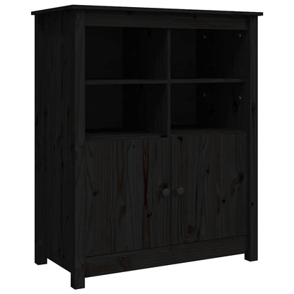 vidaXL Sideboard Black 83x41.5x100 cm Solid Wood Pine 2