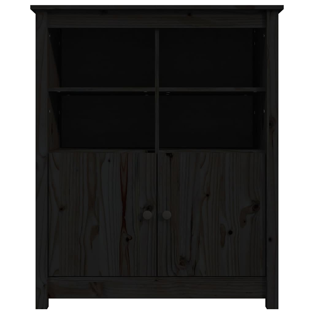 vidaXL Sideboard Black 83x41.5x100 cm Solid Wood Pine 6