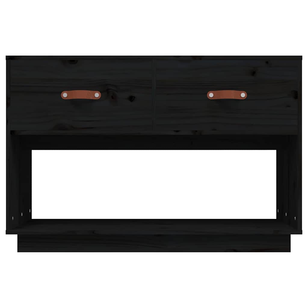 vidaXL TV Cabinet Black 90x40x60 cm Solid Wood Pine 6