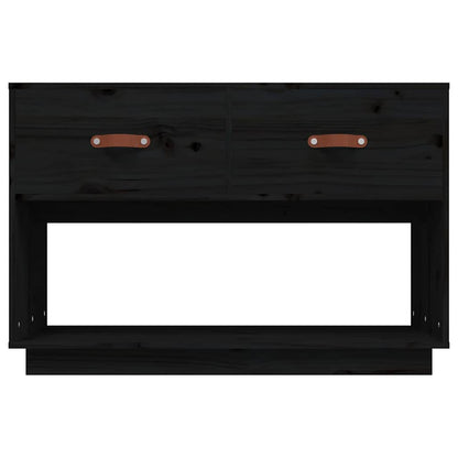 vidaXL TV Cabinet Black 90x40x60 cm Solid Wood Pine 6