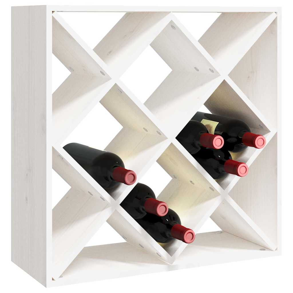 vidaXL Wine Cabinet White 62x25x62 cm Solid Wood Pine 6