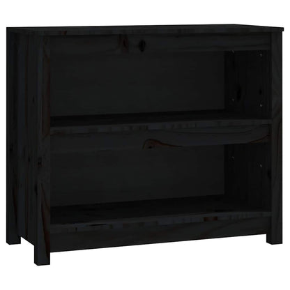 vidaXL Book Cabinet Black 80x35x68 cm Solid Wood Pine 2