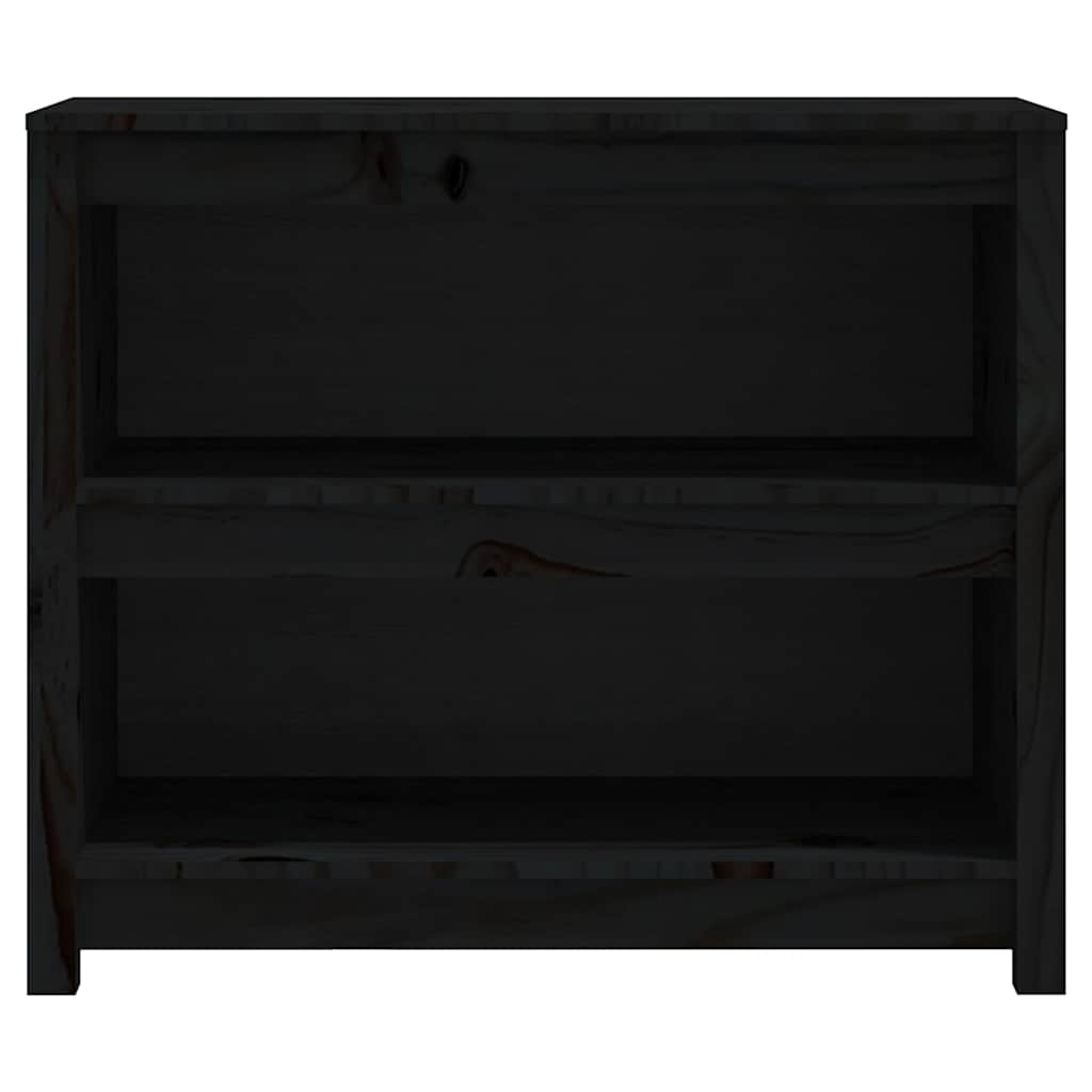 vidaXL Book Cabinet Black 80x35x68 cm Solid Wood Pine 4