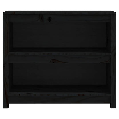 vidaXL Book Cabinet Black 80x35x68 cm Solid Wood Pine 4
