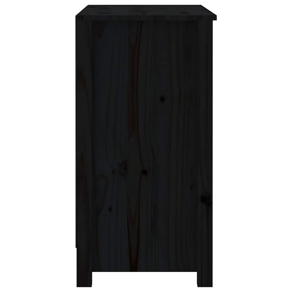 vidaXL Book Cabinet Black 80x35x68 cm Solid Wood Pine 6