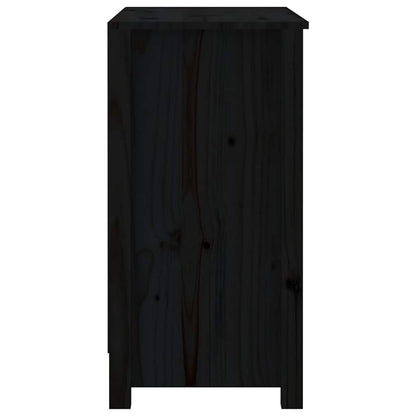 vidaXL Book Cabinet Black 80x35x68 cm Solid Wood Pine 6