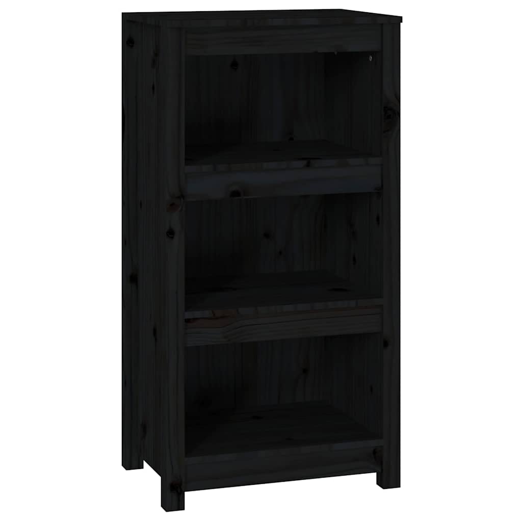 vidaXL Book Cabinet Black 50x35x97 cm Solid Wood Pine 2
