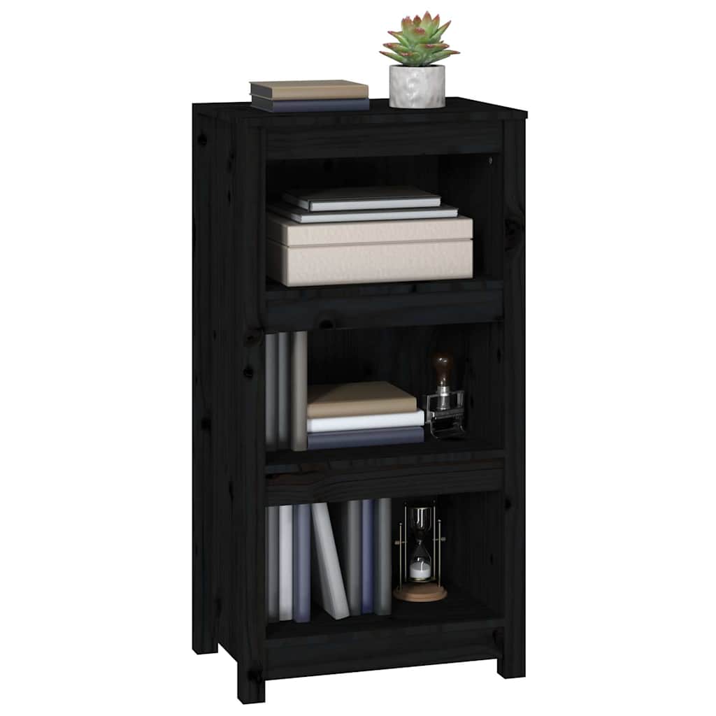 vidaXL Book Cabinet Black 50x35x97 cm Solid Wood Pine 6