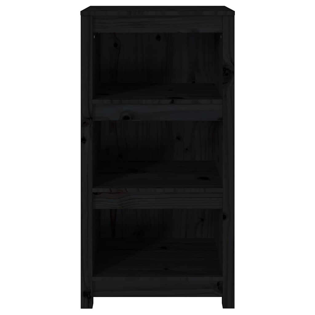 vidaXL Book Cabinet Black 50x35x97 cm Solid Wood Pine 4