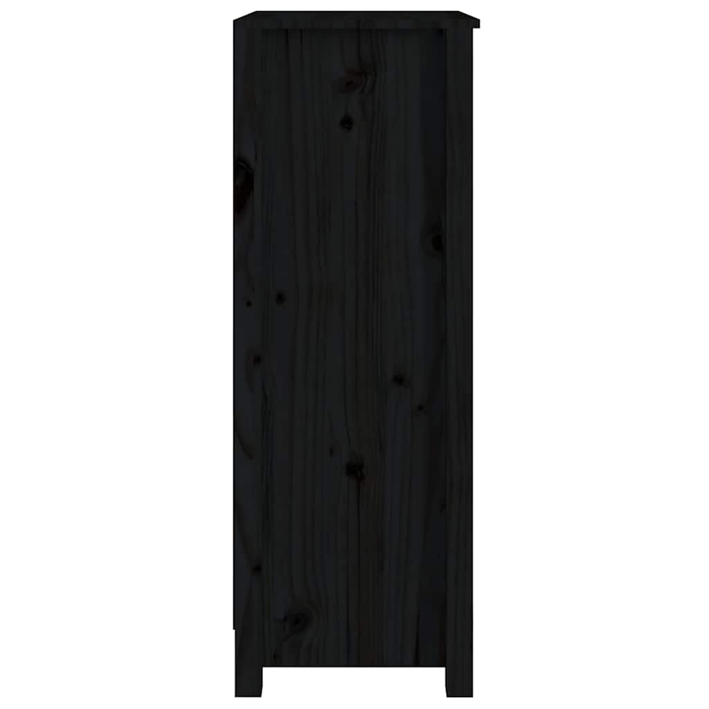 vidaXL Book Cabinet Black 50x35x97 cm Solid Wood Pine 5