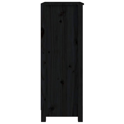 vidaXL Book Cabinet Black 50x35x97 cm Solid Wood Pine 5