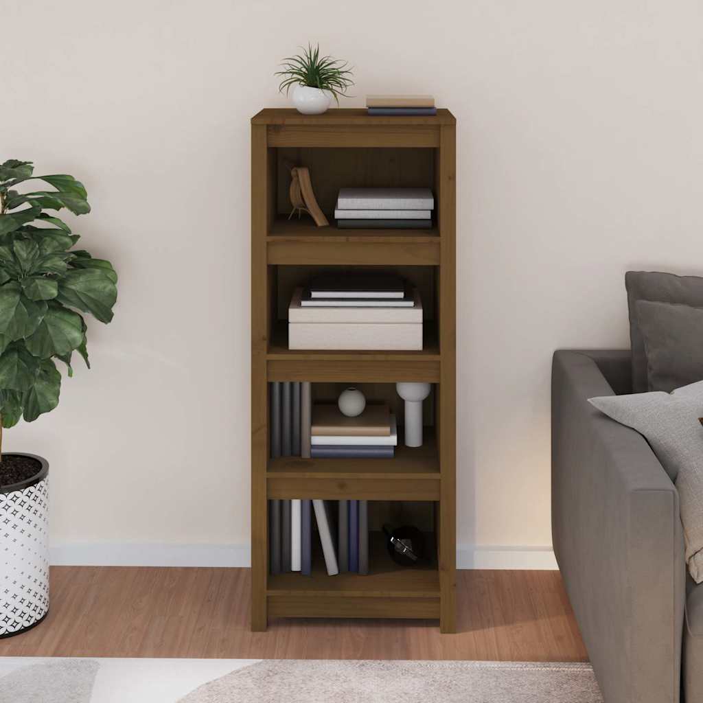 vidaXL Book Cabinet Honey Brown 50x35x125,5 cm Solid Wood Pine 3