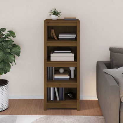 vidaXL Book Cabinet Honey Brown 50x35x125,5 cm Solid Wood Pine 3