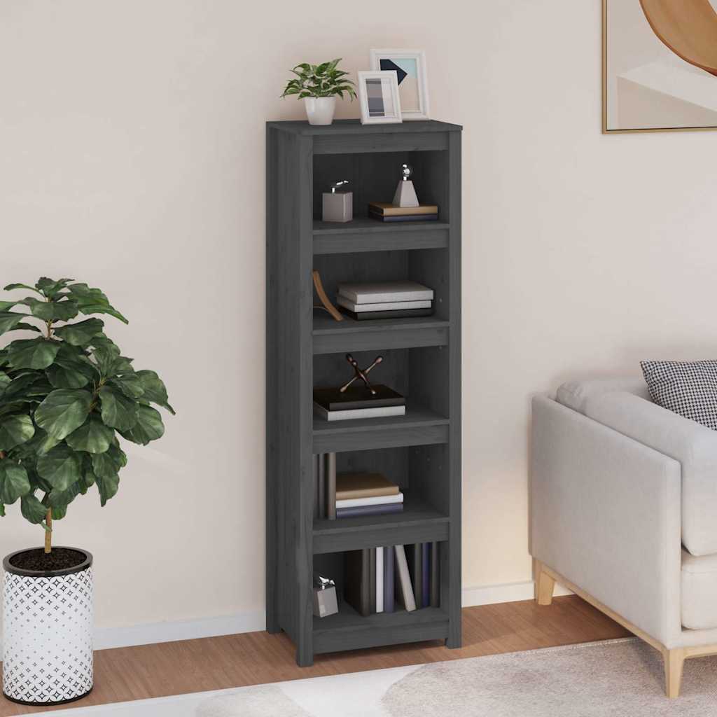 vidaXL Book Cabinet Grey 50x35x154 cm Solid Wood Pine 1