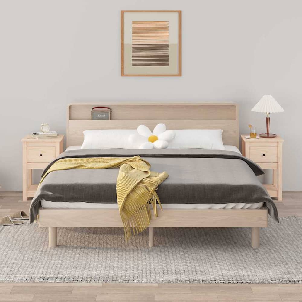 Bedside Cabinet 40x35x61,5 cm Solid Wood Pine Natural