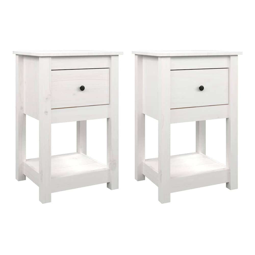 Bedside Cabinet 40x35x61,5 cm Solid Wood Pine White