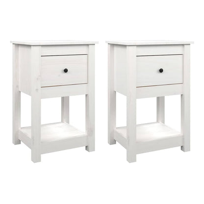 Bedside Cabinet 40x35x61,5 cm Solid Wood Pine White
